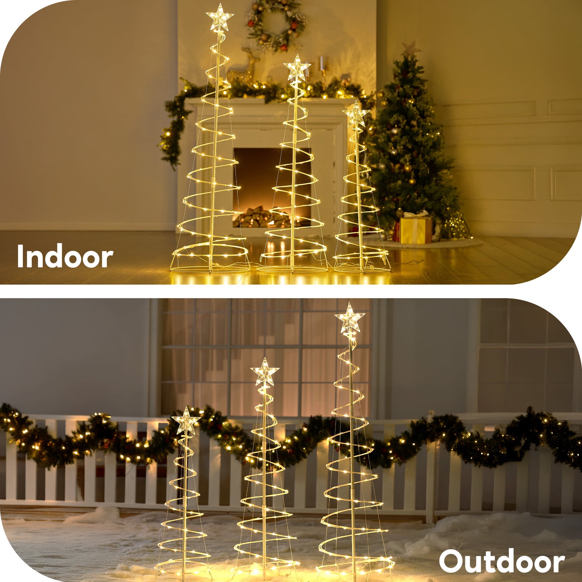 3 Pack Spiral Tree Christmas Decoration Outdoor,218 LED Christmas Tree Light Decorations,Christmas Yard Light with Stakes Decorations Outdoor Holiday Decor