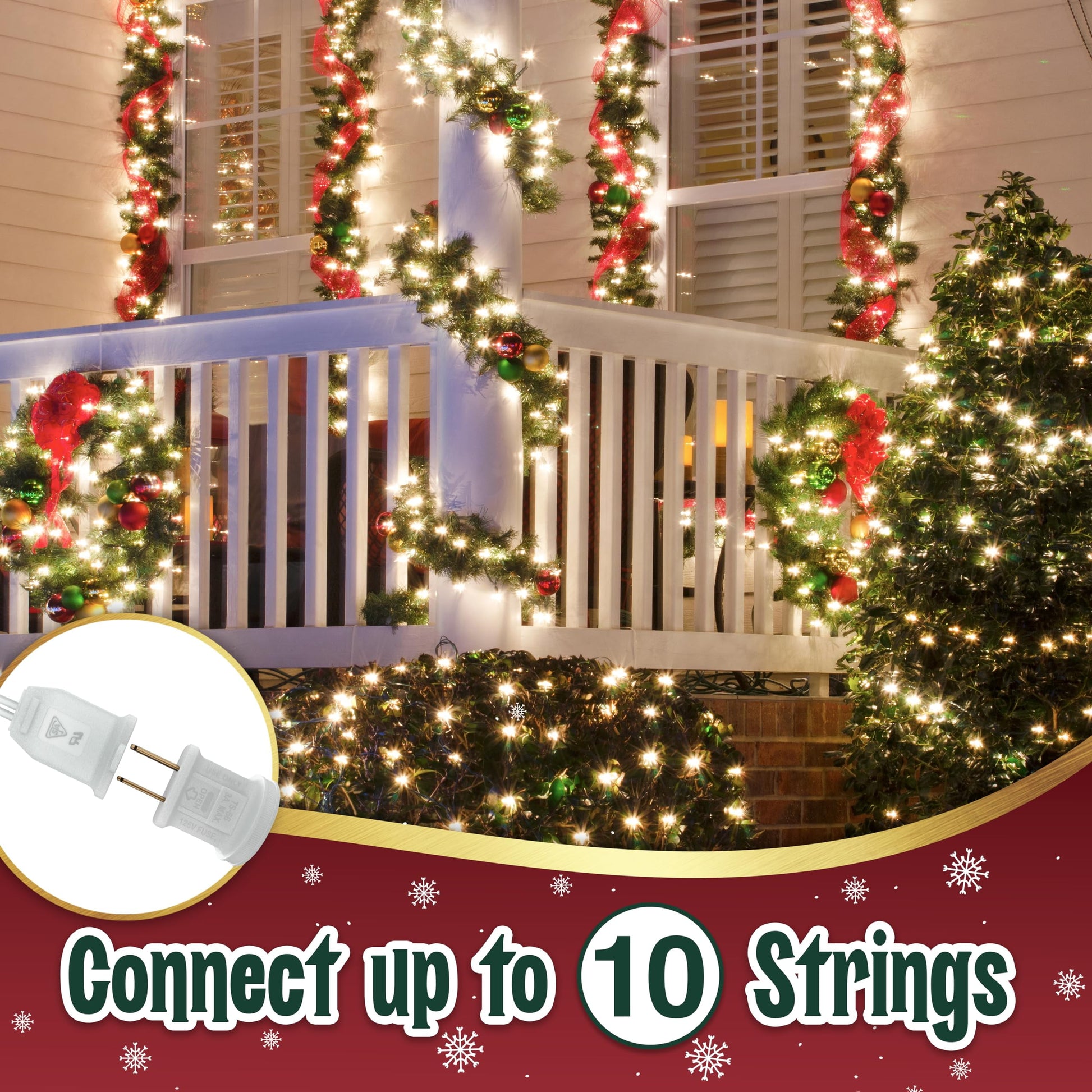 50 Incandescent String Lights White Wire (White Bulbs)