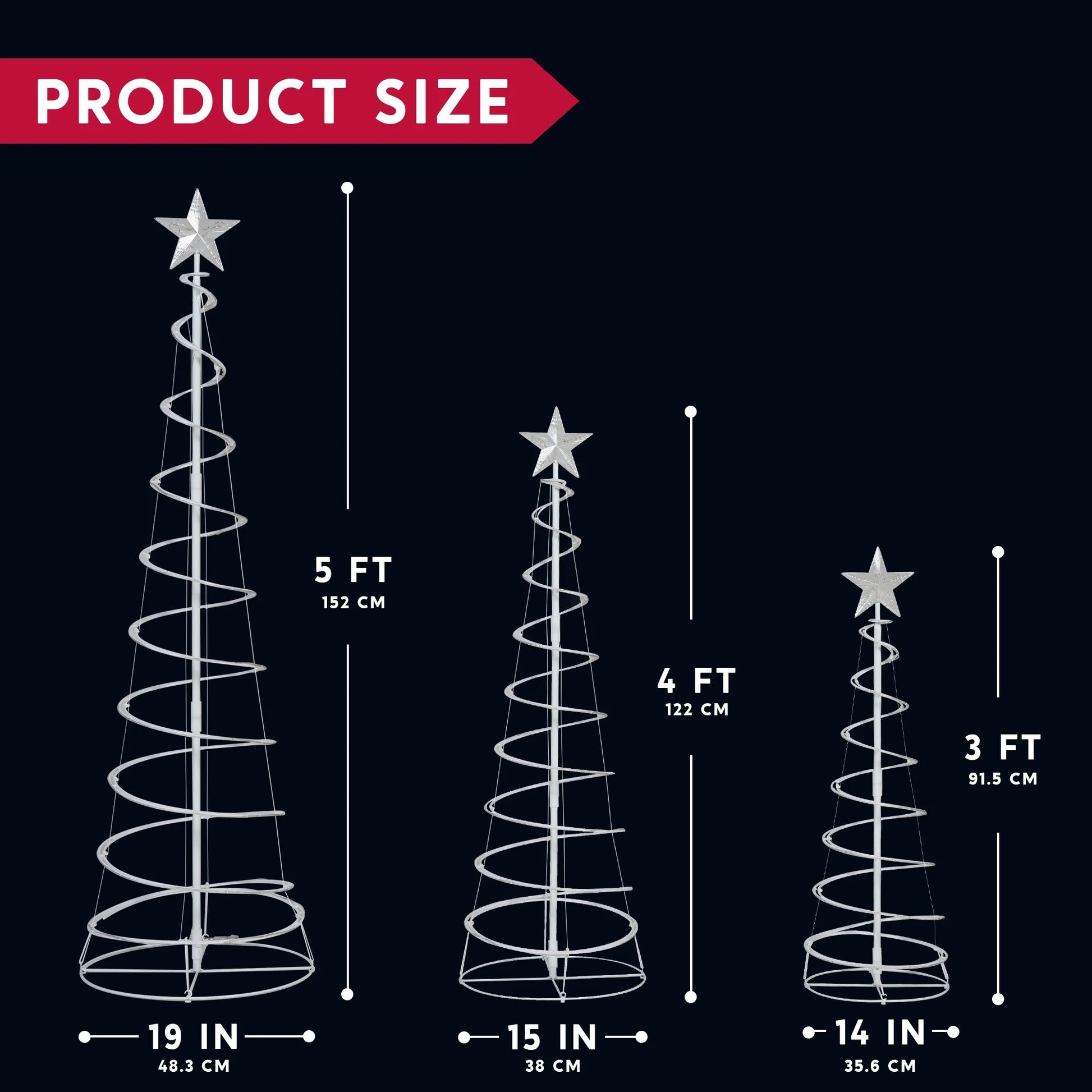 3 Pack Spiral Tree Christmas Decoration Outdoor,218 LED Christmas Tree Light Decorations,Christmas Yard Light with Stakes Decorations Outdoor Holiday Decor