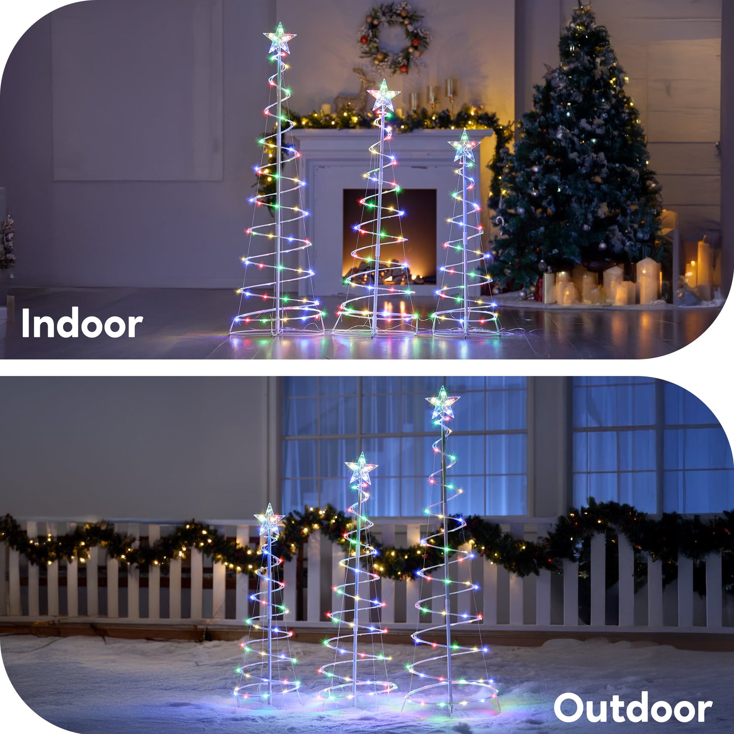 3 Pack Spiral Tree Christmas Decoration Outdoor,218 LED Christmas Tree Light Decorations,Christmas Yard Light with Stakes Decorations Outdoor Holiday Decor
