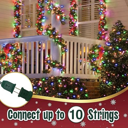 50 Incandescent String Lights Green Wire (Multicolor Bulbs )