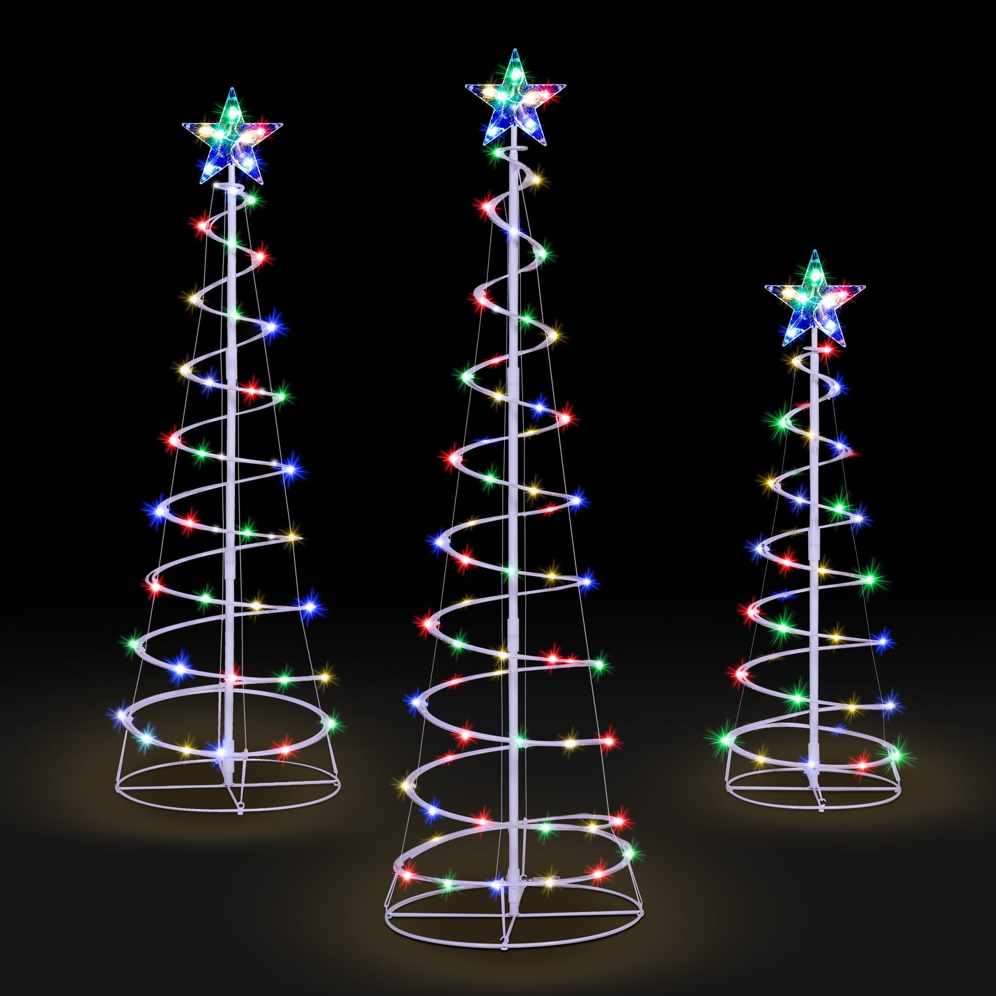 3 Pack Spiral Tree Christmas Decoration Outdoor,218 LED Christmas Tree Light Decorations,Christmas Yard Light with Stakes Decorations Outdoor Holiday Decor