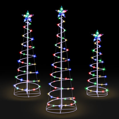 3 Pack Spiral Tree Christmas Decoration Outdoor,218 LED Christmas Tree Light Decorations,Christmas Yard Light with Stakes Decorations Outdoor Holiday Decor