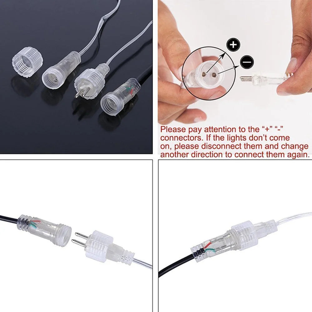 Christmas Lights, Meteor Shower Icicle String Lights, 18 Inches 8 Tubes 288 LED Christmas Lights