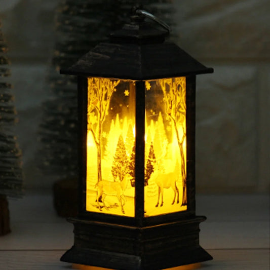 Vintage Style Decorative Lantern,Flame Effect LED Lantern,Christmas Lanterns Decorative Indoor Lanterns Decorative,Outdoor Hanging Lantern,Tea Lights Candle for Tree Window Decor