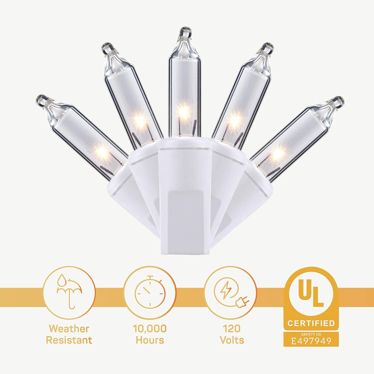 Christmas String Lights [100 Set] 25 Ft Warm White Christmas String Lights, for Xmas Tree, Garland, Holiday, Party Décor –Mini Christmas Lights for Tree Weather-Resistant (White Wire)