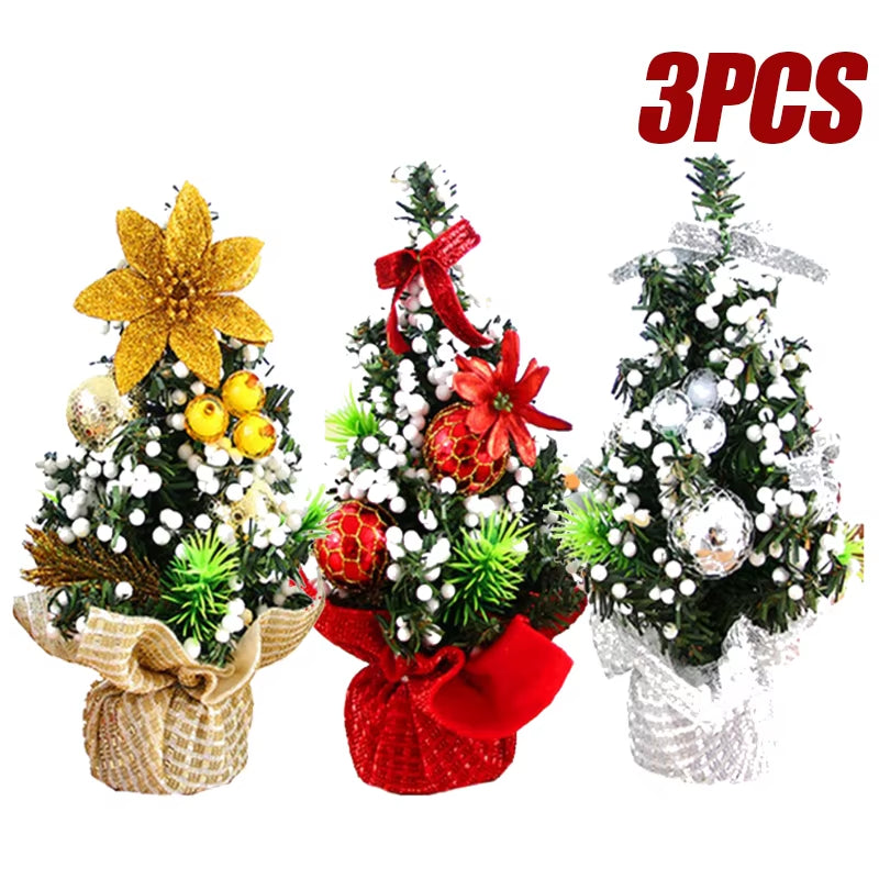 3PCS Christmas Tree Mini Christmas Tree Desktop Decorations Window Decorations Christmas Children'S Gifts Christmas Decorations