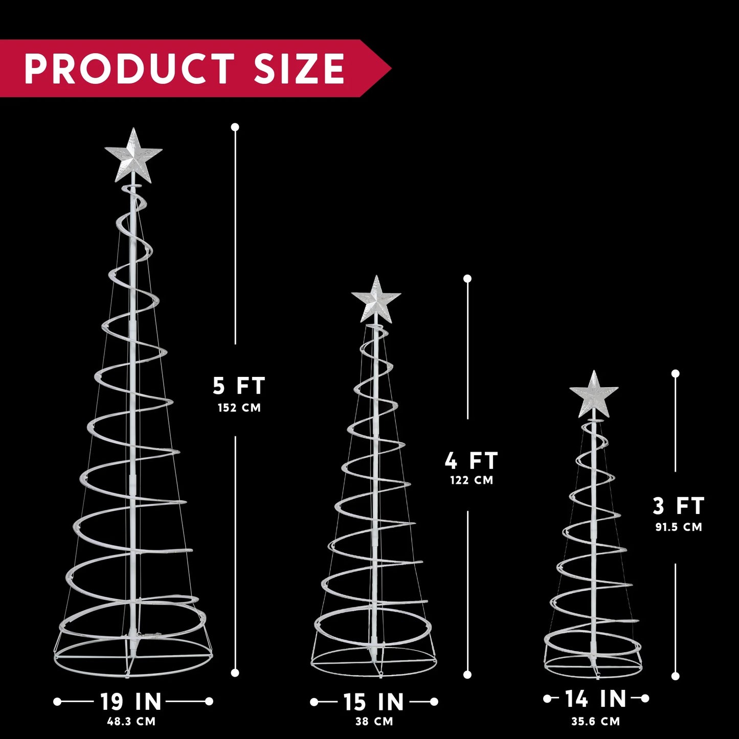 3 Pack Spiral Tree Christmas Decoration Outdoor,218 LED Christmas Tree Light Decorations,Christmas Yard Light with Stakes Decorations Outdoor Holiday Decor