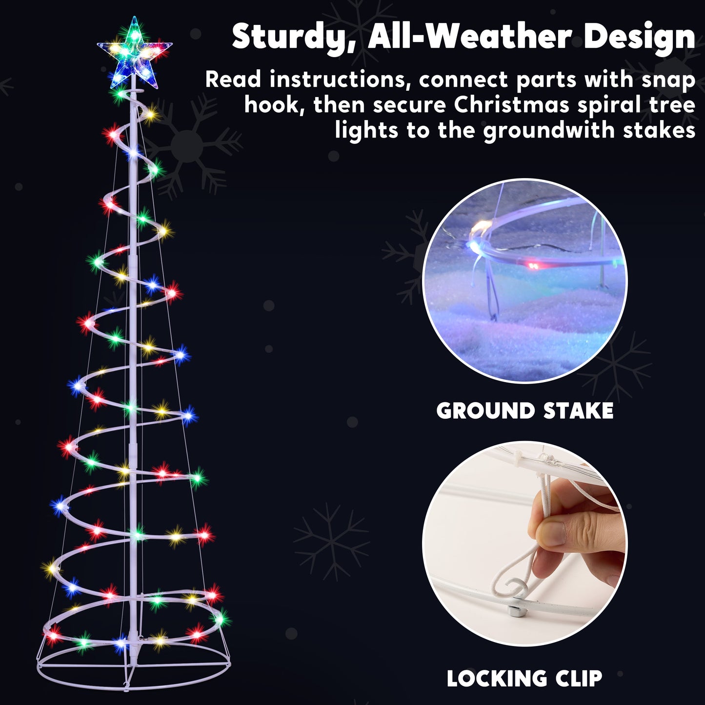 3 Pack Spiral Tree Christmas Decoration Outdoor,218 LED Christmas Tree Light Decorations,Christmas Yard Light with Stakes Decorations Outdoor Holiday Decor