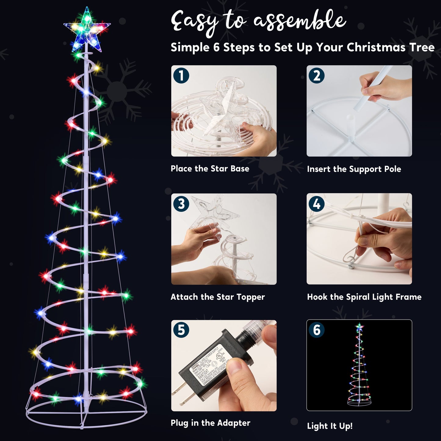 3 Pack Spiral Tree Christmas Decoration Outdoor,218 LED Christmas Tree Light Decorations,Christmas Yard Light with Stakes Decorations Outdoor Holiday Decor