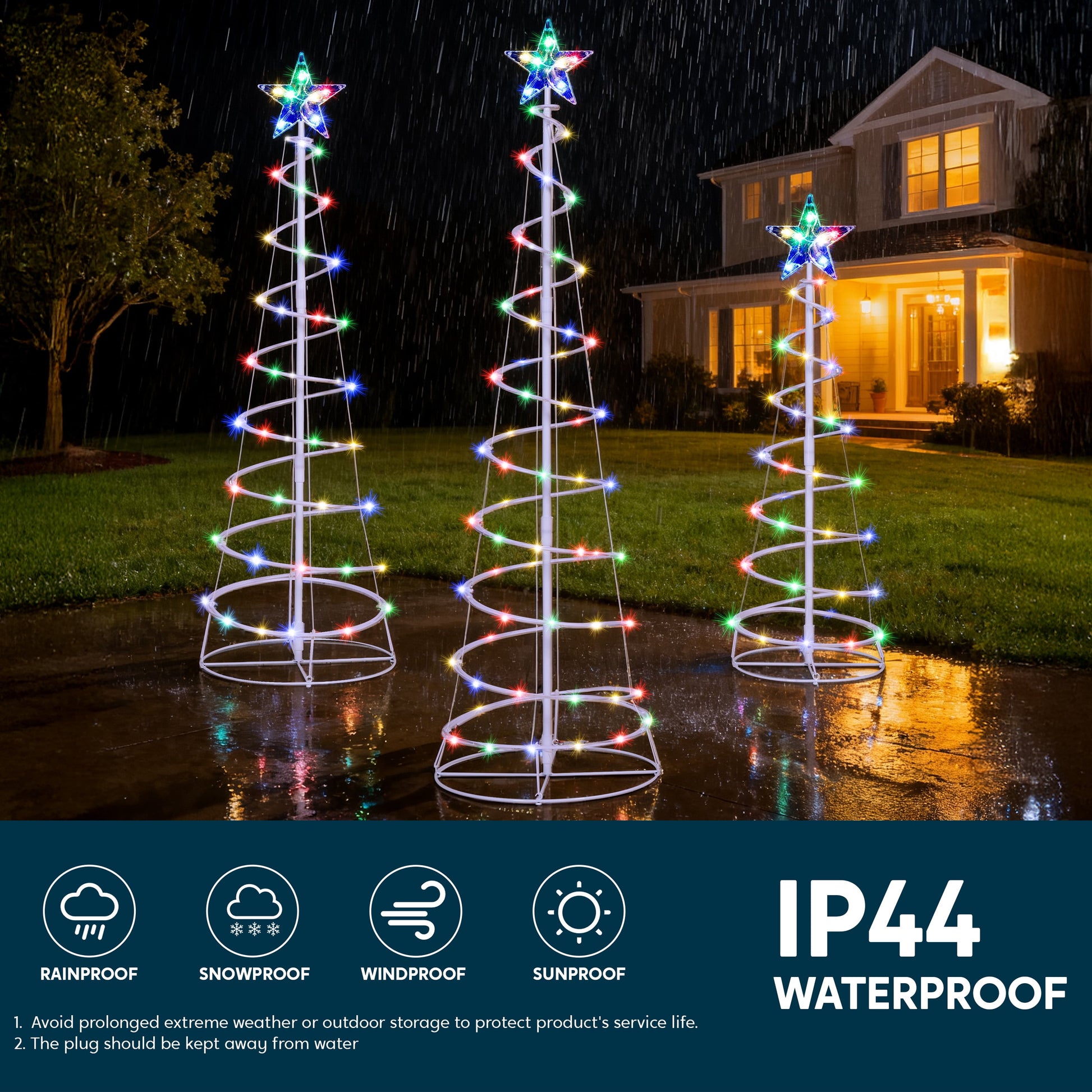3 Pack Spiral Tree Christmas Decoration Outdoor,218 LED Christmas Tree Light Decorations,Christmas Yard Light with Stakes Decorations Outdoor Holiday Decor