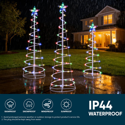 3 Pack Spiral Tree Christmas Decoration Outdoor,218 LED Christmas Tree Light Decorations,Christmas Yard Light with Stakes Decorations Outdoor Holiday Decor