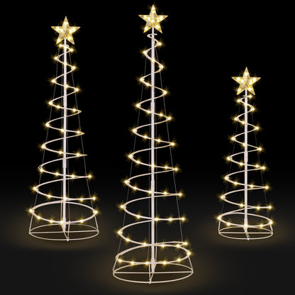 3 Pack Spiral Tree Christmas Decoration Outdoor,218 LED Christmas Tree Light Decorations,Christmas Yard Light with Stakes Decorations Outdoor Holiday Decor