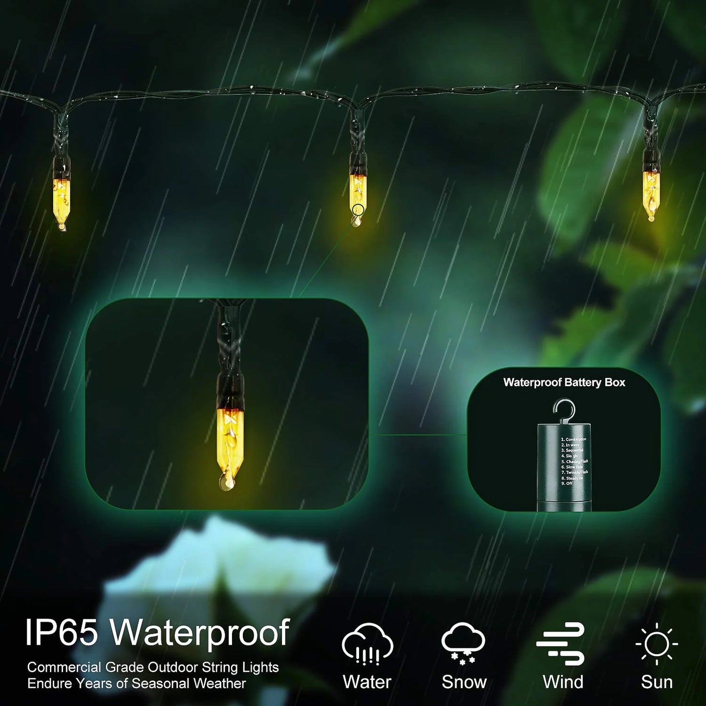 Christmas Lights, Battery Operated String Lights 100 LED 33Ft Mini Lights for Christmas Tree Wreath Party Christmas Decor, Warm White