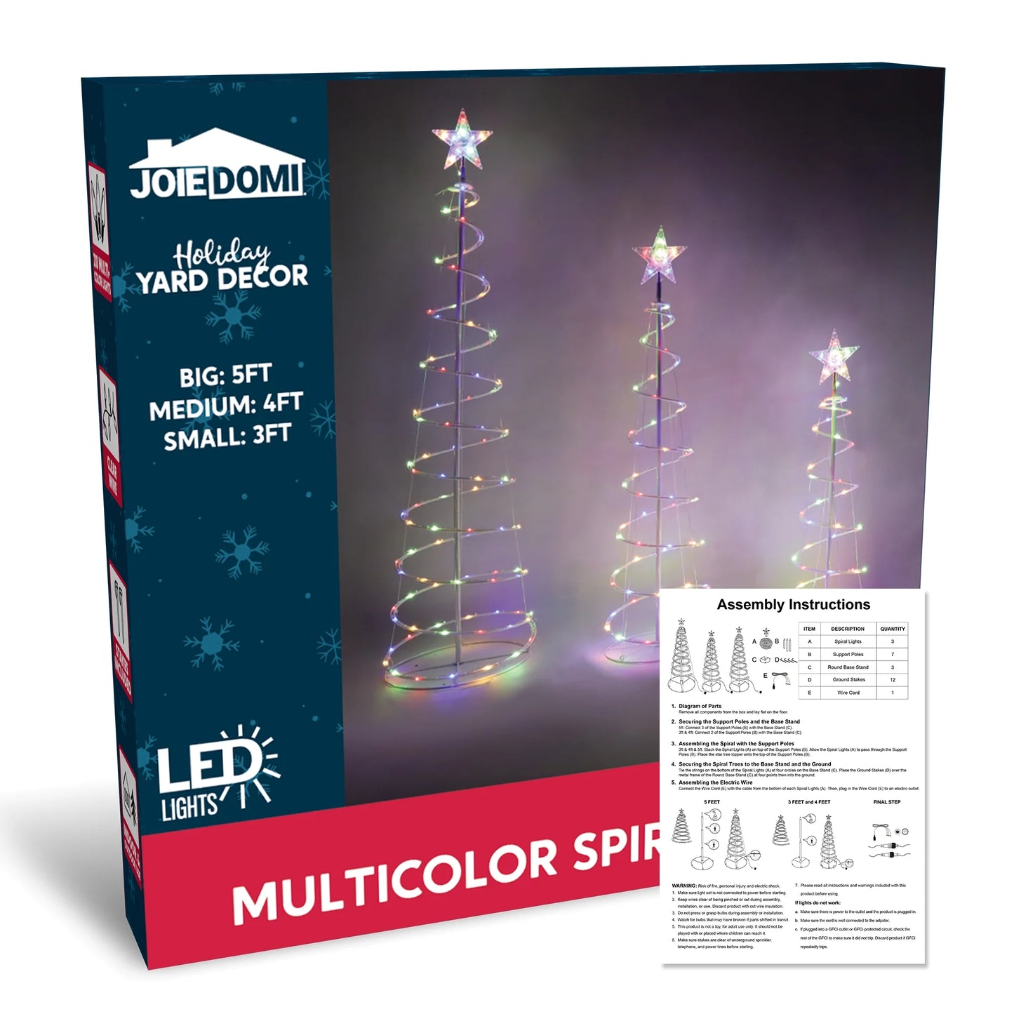 3 Pack Spiral Tree Christmas Decoration Outdoor,218 LED Christmas Tree Light Decorations,Christmas Yard Light with Stakes Decorations Outdoor Holiday Decor