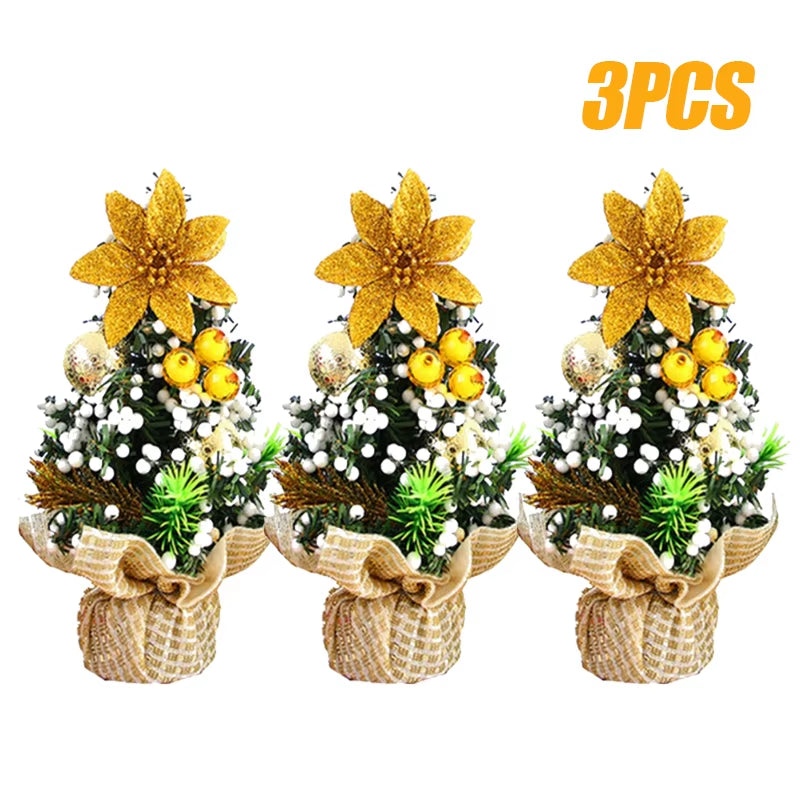 3PCS Christmas Tree Mini Christmas Tree Desktop Decorations Window Decorations Christmas Children'S Gifts Christmas Decorations